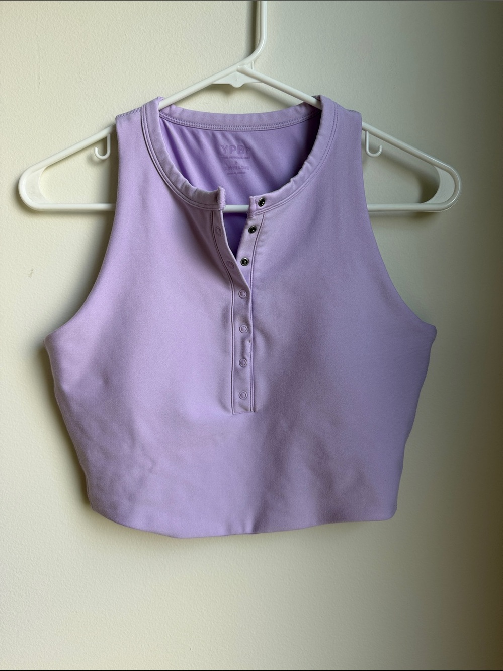 Abercrombie & Fitch YPB Lavender Snap-Front Crop Bra Tank